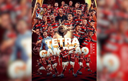 Flamengo campe&atilde;o da Libertadores 2025.