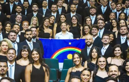 Governadora Raquel Lyra na formatura de novos policiais civis.