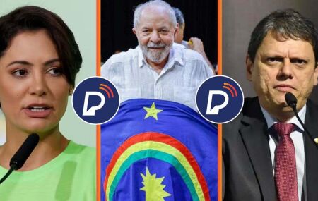 Michelle Bolsonaro, Lula e Tarc&iacute;sio de Freitas.