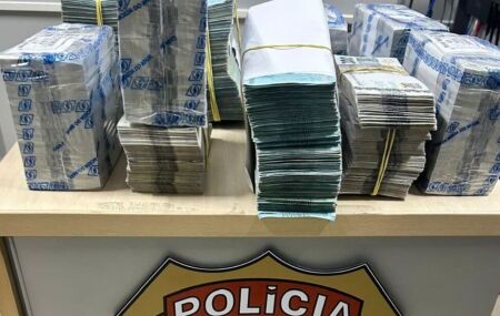 Dinheiro apreendido pela PF em opera&ccedil;&atilde;o no Recife.