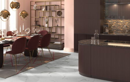 O novo piso que imita m&aacute;rmore chega ao mercado em 2026. 