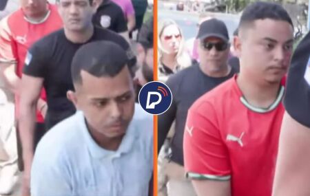 Suspeitos que foram presos pela pol&iacute;cia.