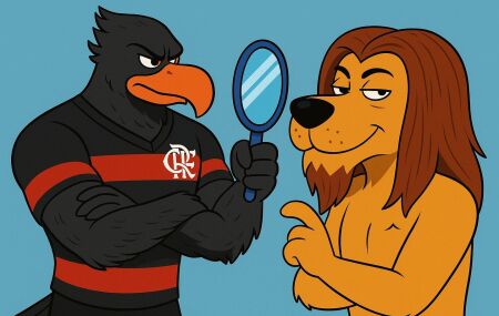 Imagem ilustrativa do Urubu, simbolo do Flamengo e Le&atilde;o do Sport 