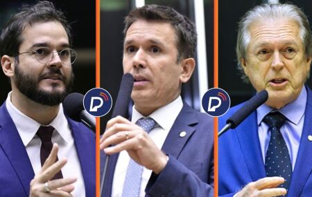 Deputados pernambucanos T&uacute;lio Gad&ecirc;lha, Felipe Carreras e Luciano Bivar.