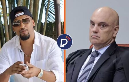 Influenciador digital Alex Oliveira e o ministro do STF, Alexandre de Moraes.