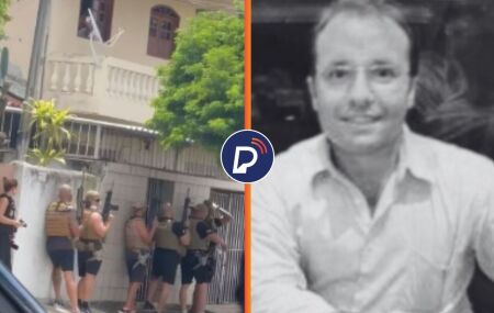 Momento em que policiais s&atilde;o recebidos a tiros e advogado que foi morto ap&oacute;s a&ccedil;&atilde;o.