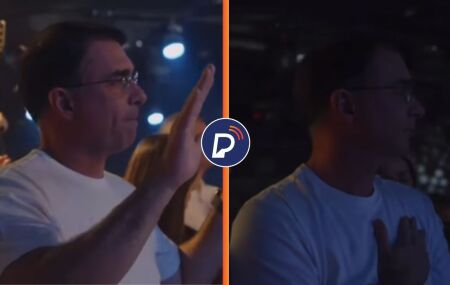 Fl&aacute;vio Bolsonaro aceita Jesus durante culto da Igreja Lagoinha nos Estados Unidos