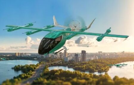 Carro voador da Eve, subsidi&aacute;ria da Embraer.