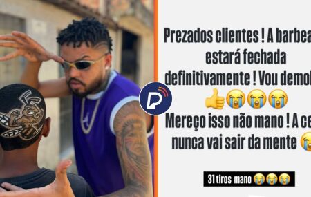 Barbeiro e an&uacute;ncio de fechamento.