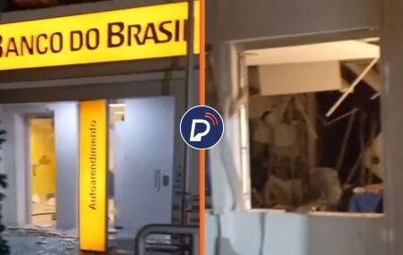 Ag&ecirc;ncia do Banco do Brasil que explodiu.
