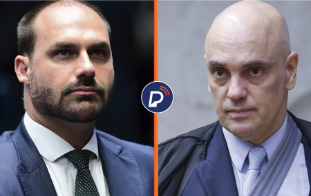 Eduardo Bolsonaro e Alexandre de Moraes. 