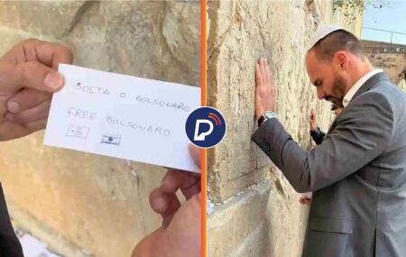 Eduardo Bolsonaro no Muro das Lamenta&ccedil;&otilde;es em Israel
