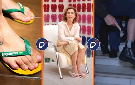 Erika Hilton de Havaianas, Fernanda Torres em comercial da empresa e tornozeleira eletr&ocirc;nica.