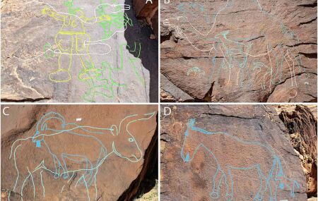Esculturas de 12 mil anos no deserto de Nefud, Ar&aacute;bia Saudita, desafiam teorias sobre origem humana. 