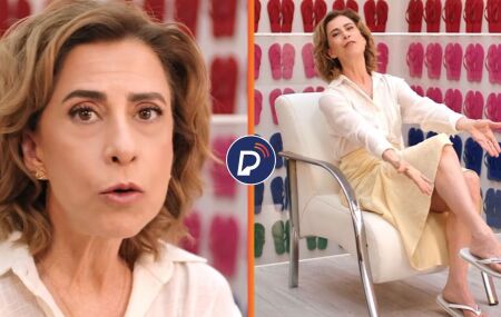 Fernanda Torres na propaganda da Havaianas.