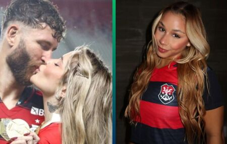 Quem ama perdoa: L&eacute;o Pereira e Karoline reatam namoro ap&oacute;s rumores de jogador do Flamengo com outra