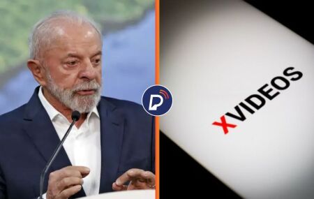 Imagem ilustrativa do preisdente Lula ao lado da logo do Xvideos.