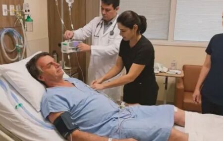 Michelle acompanha Bolsonaro durante interna&ccedil;&atilde;o no hospital.