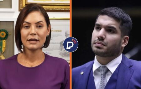 Michelle Bolsonaro critica Andr&eacute; Fernandes. 