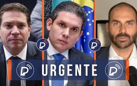 Alexandre Ramagem, Hugo Motta e Eduardo Bolsonaro.