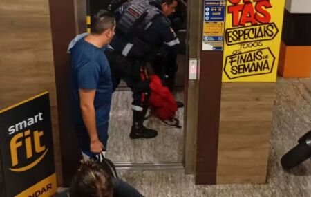 Local da academia onde mulher morreu.