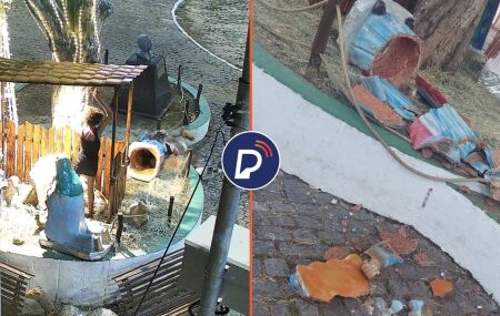 Mulher quebra pres&eacute;pio de Natal coloca em pra&ccedil;a p&uacute;blica de Igarassu