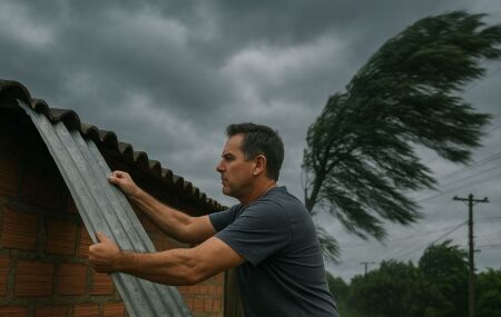 Moradores refor&ccedil;am cuidados em casa enquanto o INMET alerta para rajadas de vento que podem chegar a 100 km/h no Sul e Sudeste.
