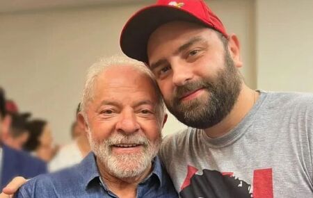 Presidente Lula com o seu filho F&aacute;bio Lu&iacute;s Lula da Silva, o Lulinha.