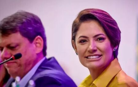 Tarc&iacute;sio de Freitas e Michelle Bolsonaro.