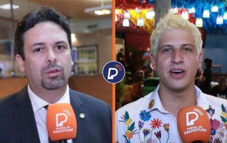 Vereador Felipe Alecrim e prefeito Jo&atilde;o Campos.