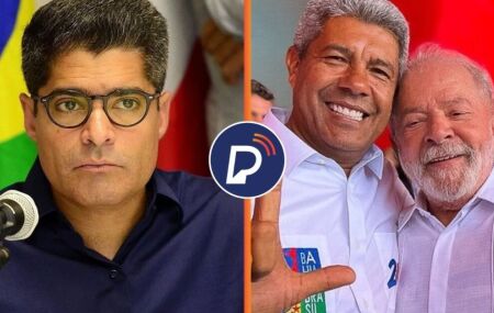 ACM Neto de um lado e de outro Lula e Jeronimo 