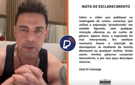 Zez&eacute; di Camargo publica desculpas.