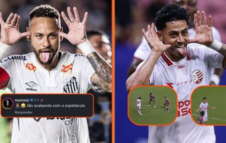 Neymar defende camisa 10 do N&aacute;utico e critica puni&ccedil;&atilde;o com cart&atilde;o para quem sobe em cima da bola.