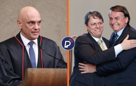 Alexandre de Moraes, Tarc&iacute;sio de Freitas e Jair Bolsonaro.
