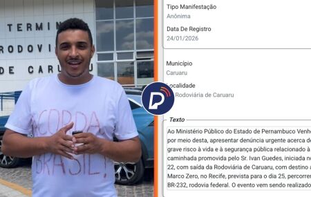 Caminhada de pernambucano de Caruaru a Recife contra pris&atilde;o de Bolsonaro &eacute; alvo de den&uacute;ncia no MPPE. 