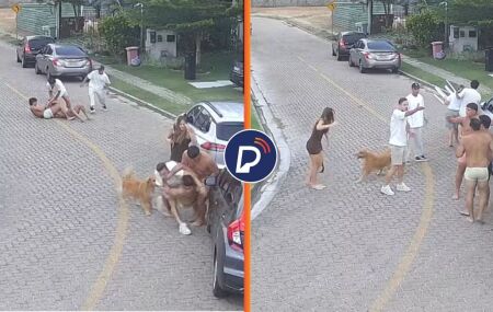 C&acirc;meras flagram briga generalizada entre jogadores do Fortaleza e vizinhos em condom&iacute;nio de luxo