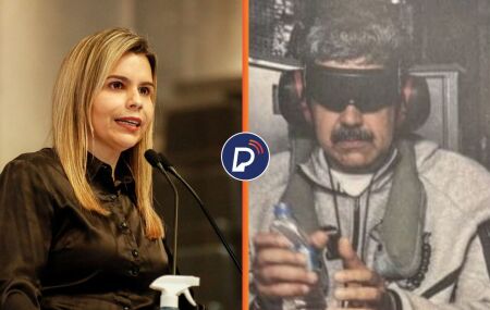 Clarissa T&eacute;rcio e Nicol&aacute;s Maduro.