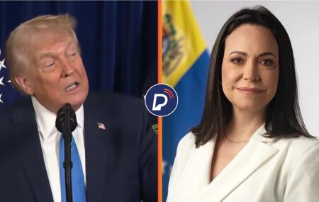 Donald Trump e Mar&iacute;a Corina. 