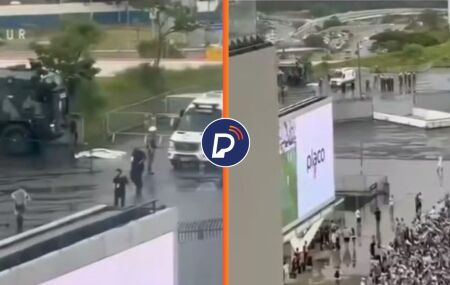 Acidente que ocorreu no estacionamento do estadio.