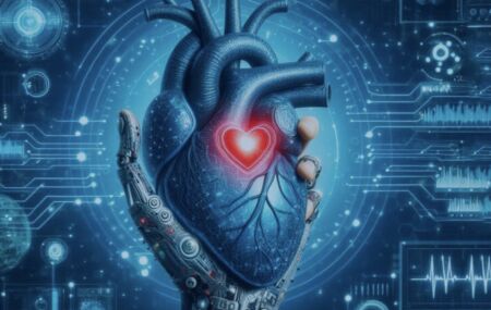 Ilustra&ccedil;&atilde;o de cora&ccedil;&atilde;o com intelig&ecirc;ncia artificial