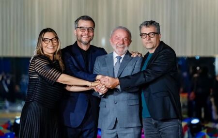 Janja, Kleber Mendon&ccedil;a, Lula e Wagner Moura. 