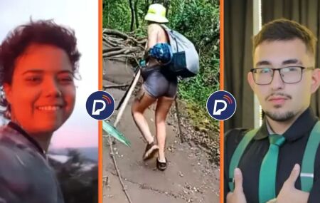 Amiga, trilha no Pico Paran&aacute; e jovem que foi encontrado.