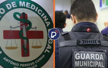 Fachada do IML e guardas municipais.