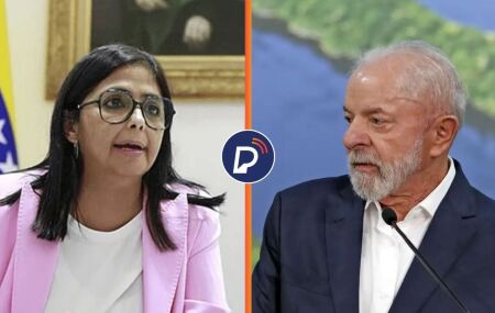 Presidente interina da Venezuela, Delcy Rodr&iacute;guez, e Lula.