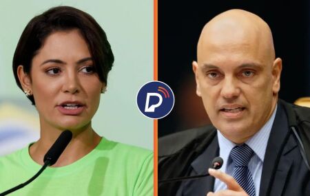 Michelle Bolsonaro e Alexandre de Moraes.