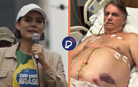 Michelle diz que Bolsonaro est&aacute; sendo torturado: 'Vai ter sangue de inocente nas m&atilde;os de Moraes'