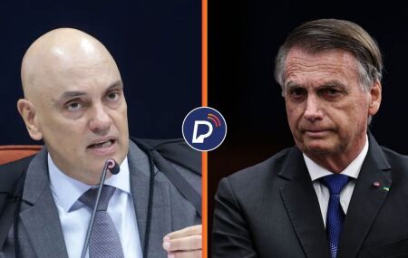 Ministro Alexandre de Moraes, do STF e ex-presidente Bolsonaro.
