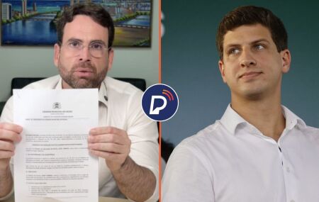 Vereador do Recife Eduardo Moura (NOVO) e Jo&atilde;o Campos (PSB), prefeito do Recife.