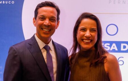 Governadora Raquel Lyra ao lado do novo presidente do TCE-PE