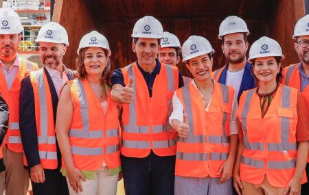 Com investimentos de R$ 217 milh&otilde;es, ministro Silvio Costa Filho e governadora Raquel Lyra entregam dragagem do Porto de Suape 